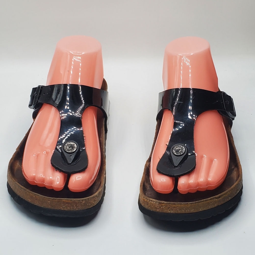 Birkenstock Gizeh Sandals in Black Patent Leather size 5 - Picture 6 of 11
